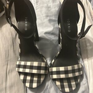 Torrid Gingham Black and White Heels